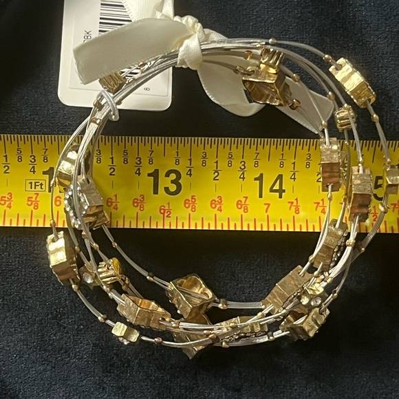 Black & Crystal Clover  Multistrand Bracelet NWTs. - Picture 6 of 7